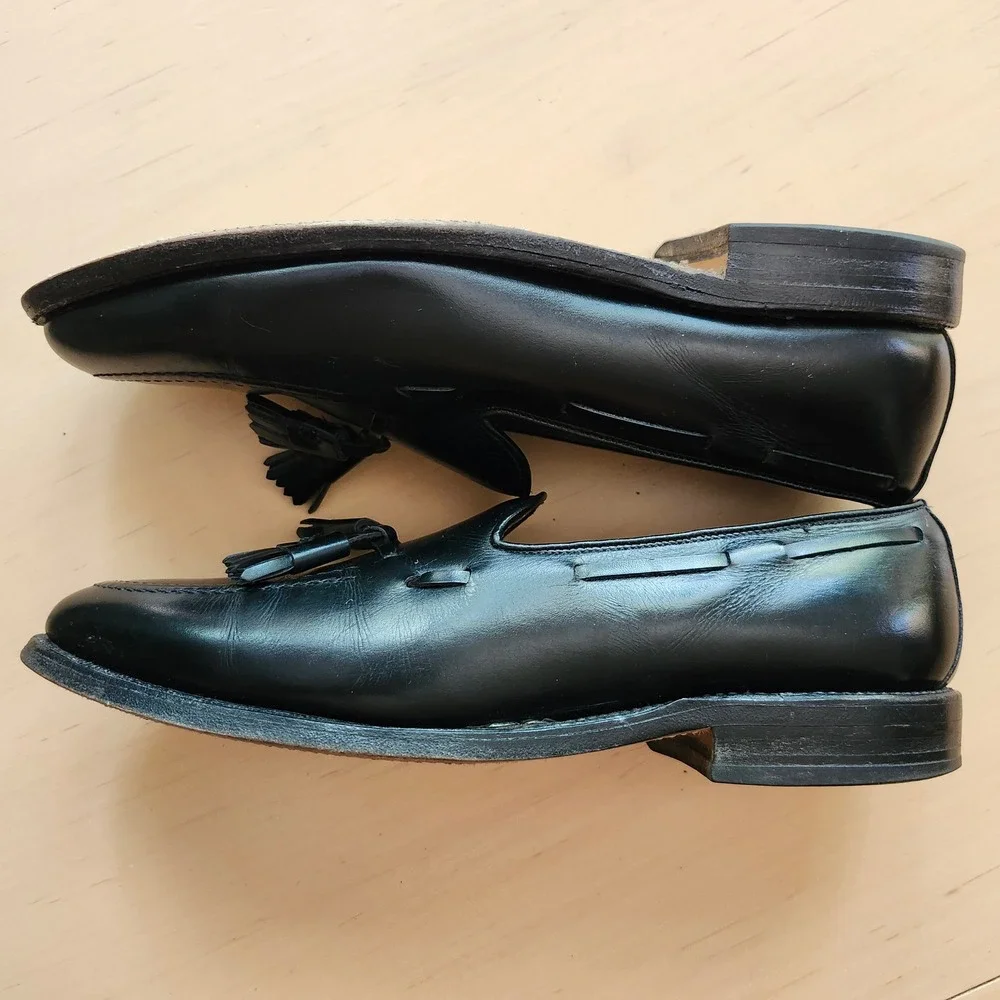 Allen Edmonds Grayson Black Leather Tassel Loafer Mens Dress Shoes 8 D 8217 USA
